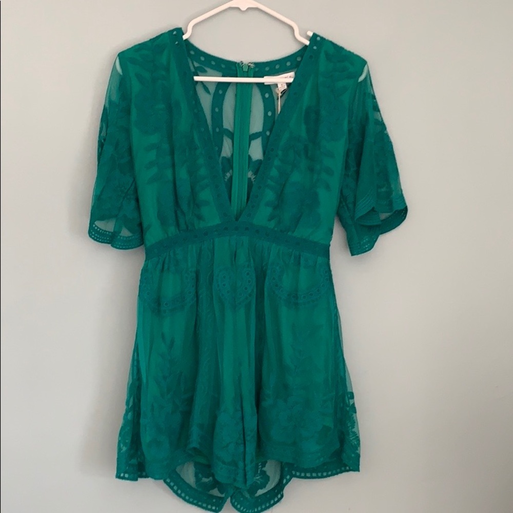 Honey Punch Green Romper